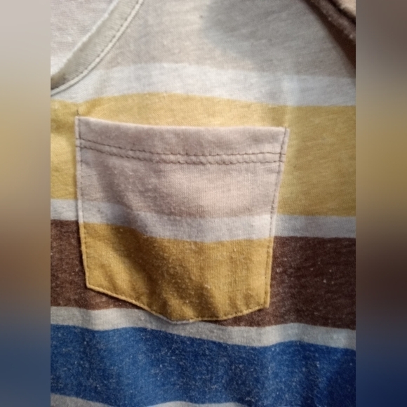 Arizona jeans striped short sleeve tee with pocket small women's - Picture 7 of 8